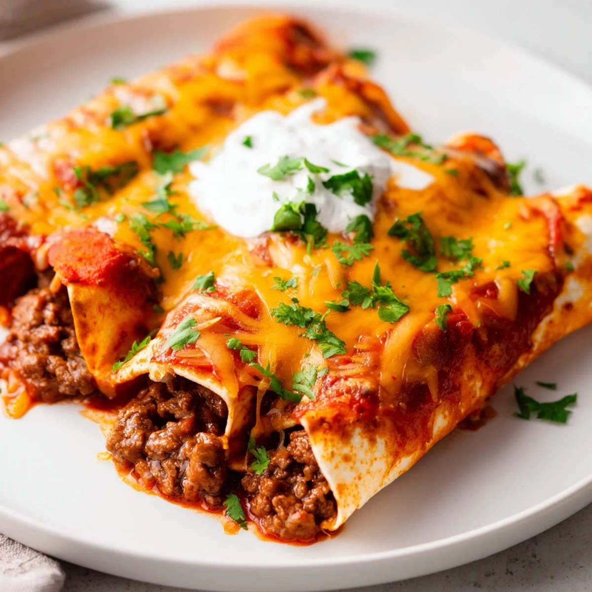 Beef Enchiladas with Cheese