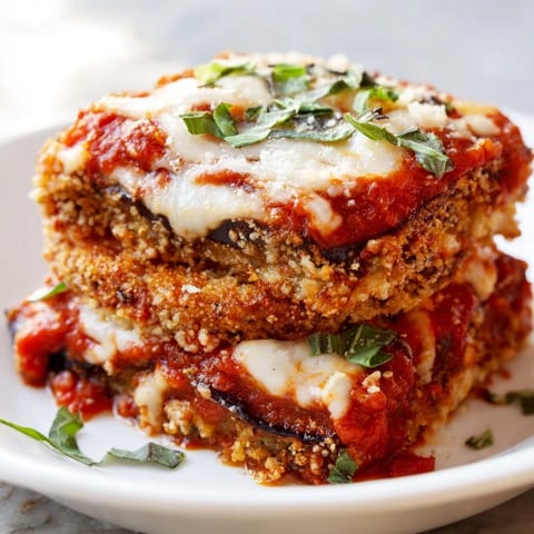 Crispy breaded eggplant parmesan