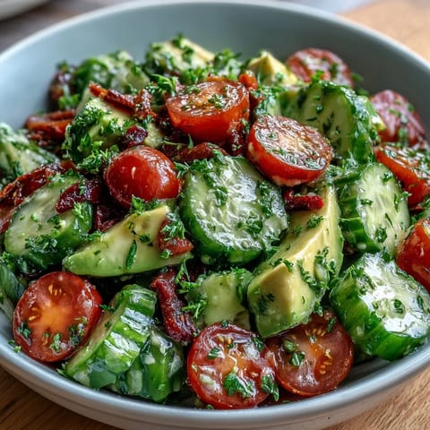 Cucumber Tomato Avocado Salad