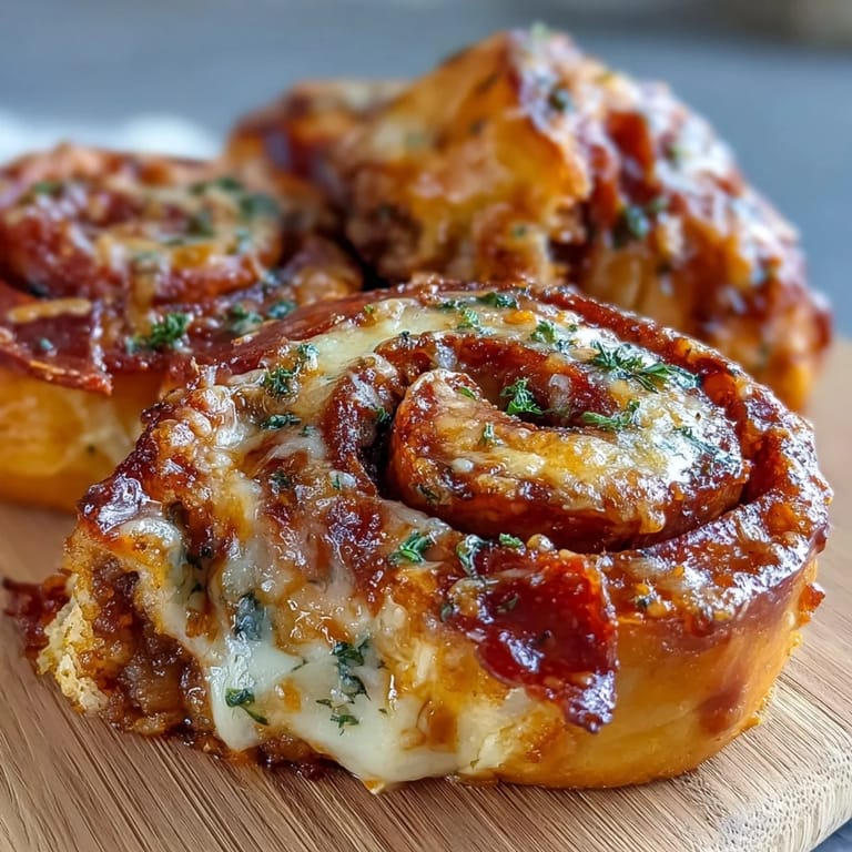 Slice of High Protein Pepperoni Pizza Rolls showing layers of lean beef, pepperoni, and gooey cheese inside soft dough.