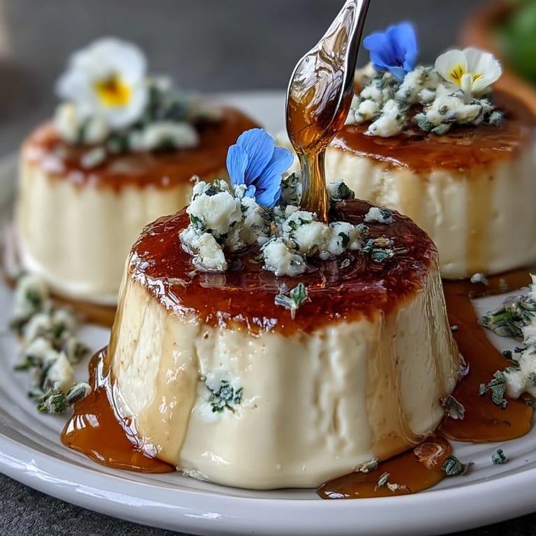 Aromatic lavender and honey panna cotta, a delicate Italian treat with a floral aroma and smooth texture.