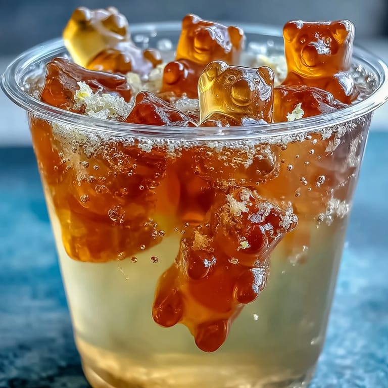 Refreshing Gummy Bear Lemonade Jelly Cups, a perfectly set, fruity, and visually stunning treat.