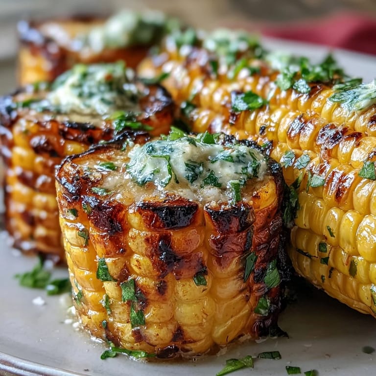Smoky grilled corn bursting with flavor, topped with fresh herb butter combinations.