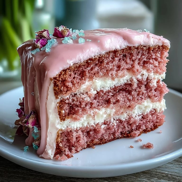 Beautiful pink Rosé Velvet Cake, perfect for celebratory bridal showers.