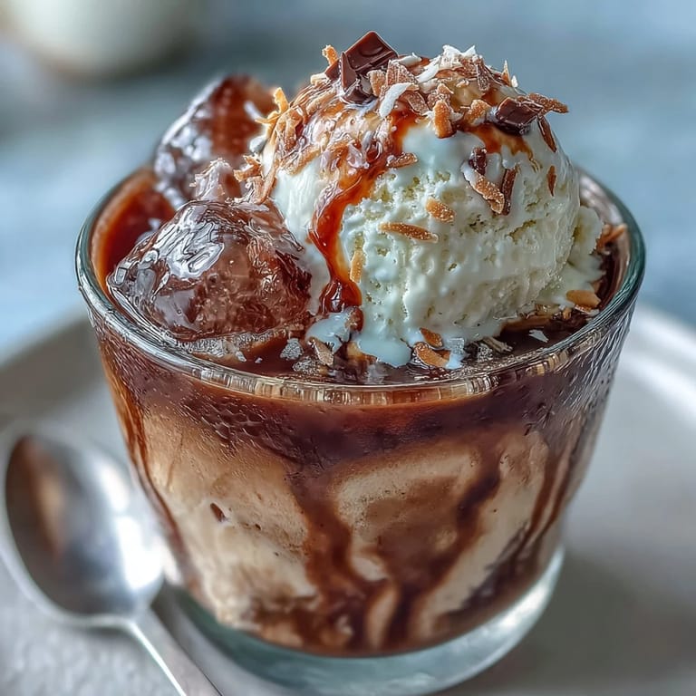 Indulgent vanilla bean ice cream floats atop rich coconut cold brew coffee.