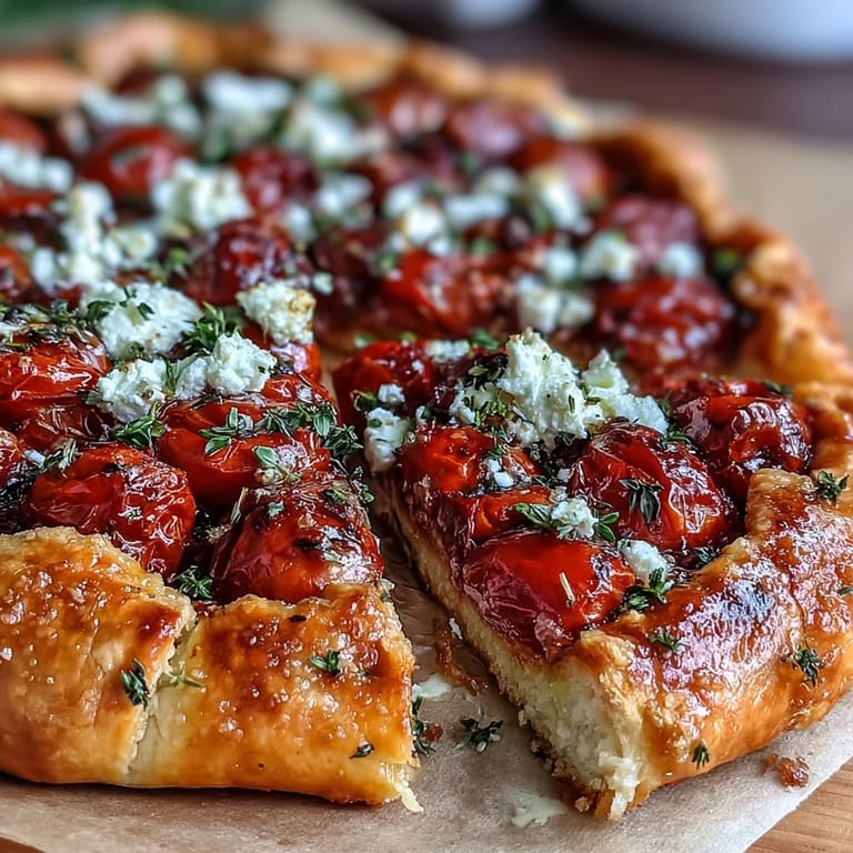 Buttery, flaky Roasted Cherry Tomato and Feta Galette; savory and delicious.