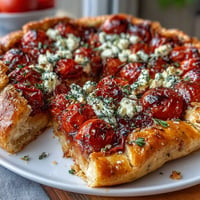 Rustic Roasted Cherry Tomato and Feta Galette bursting with flavor.